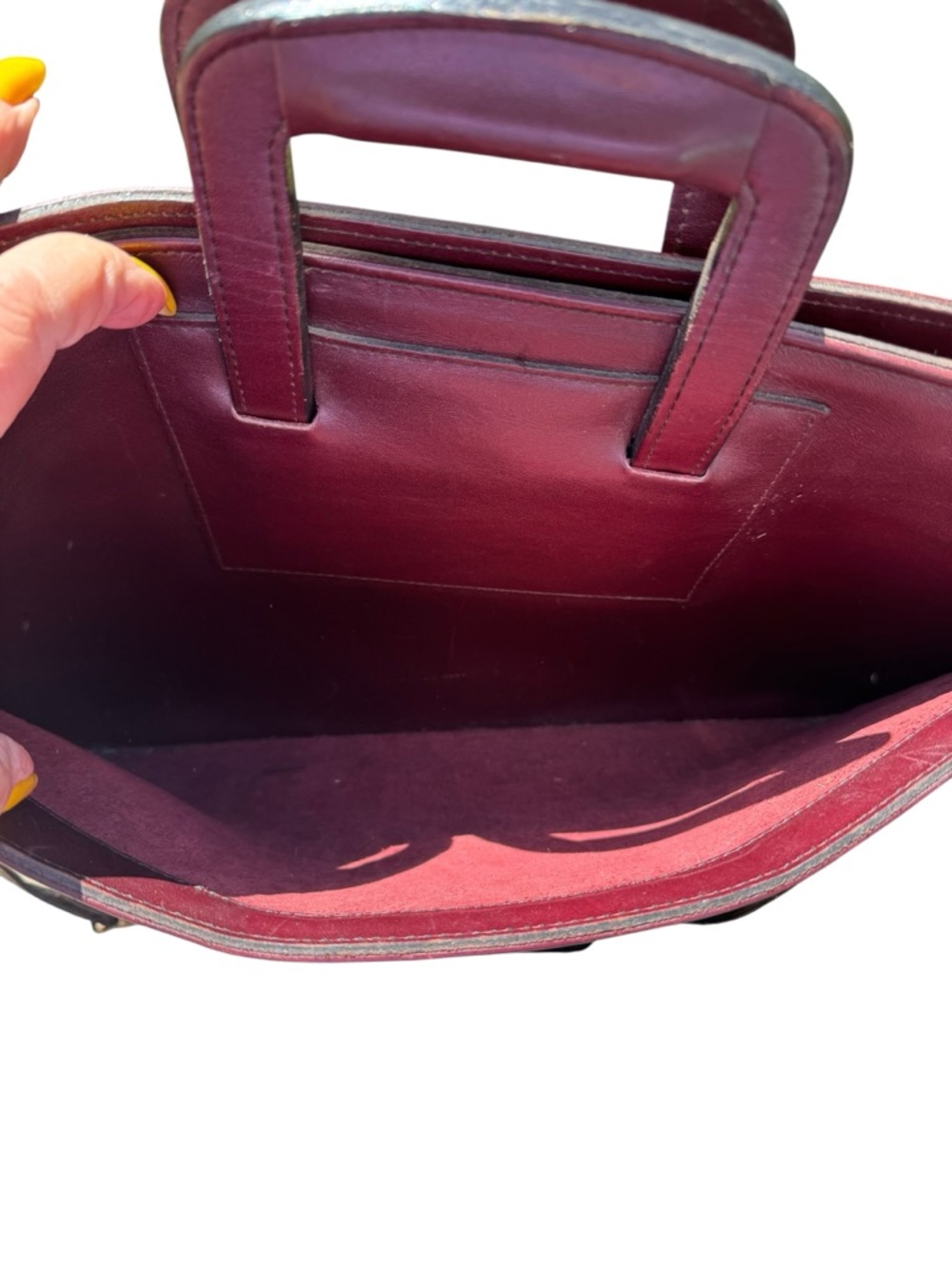 Leather Briefcase Shoulder Bag in Dark Brown - Picture 6 of 9